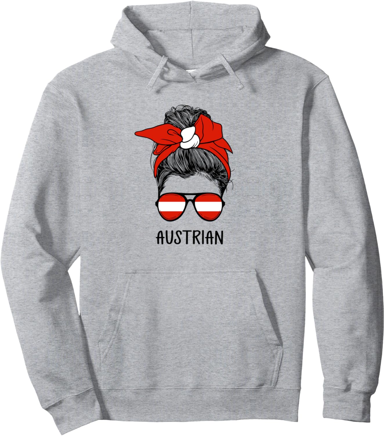 

Австрийская девушка, австрийское наследие, флаг Австрии, худи Messy Bun Matching Novelty Outfits ..., серый