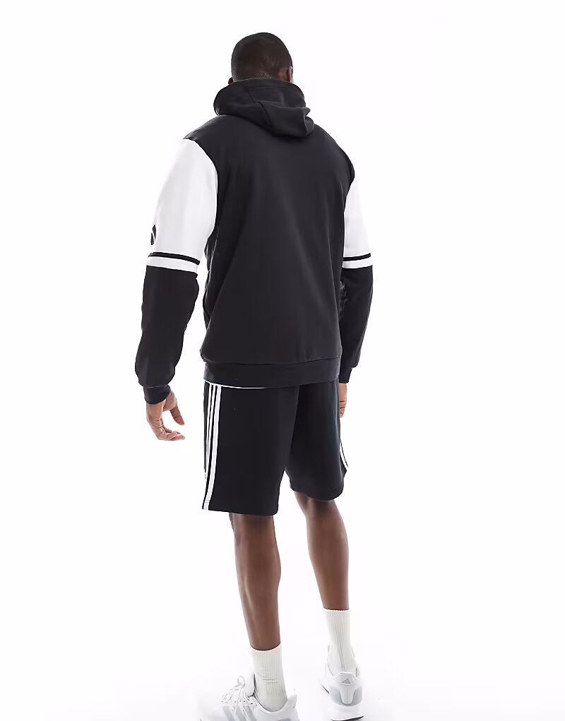 Толстовка с капюшоном adidas Football Squadra 25 черного/белого цвета Adidas Performance — фото 4
