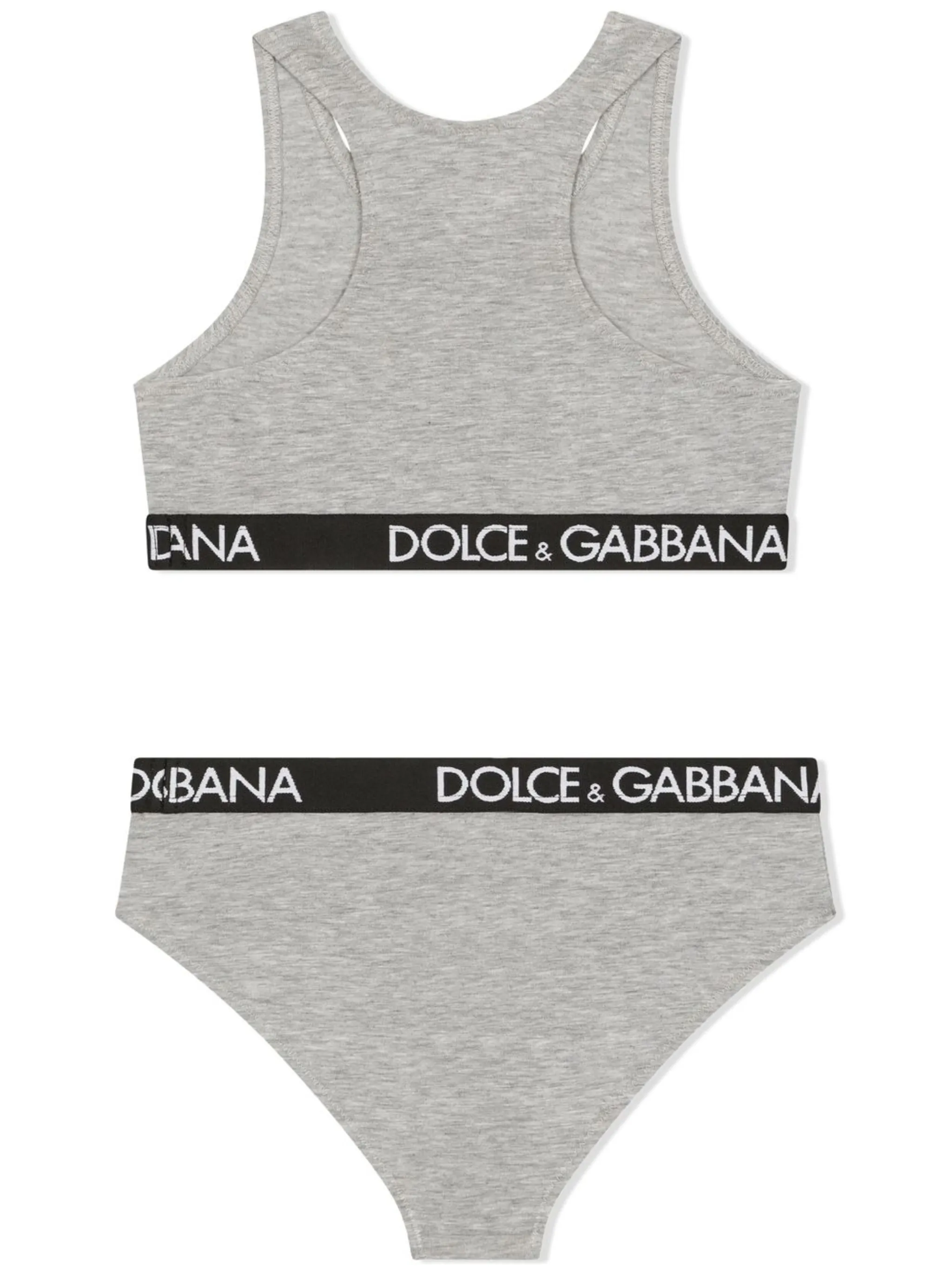 Комплект нижнего белья с логотипом Dolce & Gabbana Kids, серый — фото 2