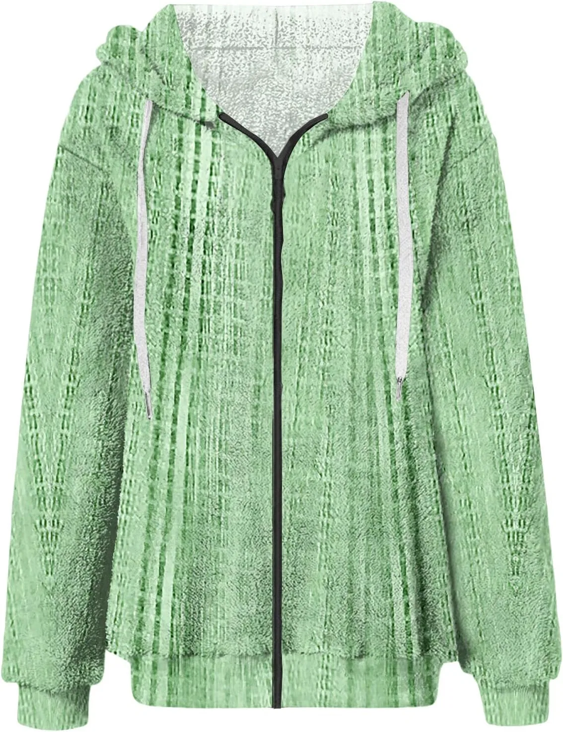 Женская флисовая кофта с капюшоном, на молнии, 3-green — фото 3