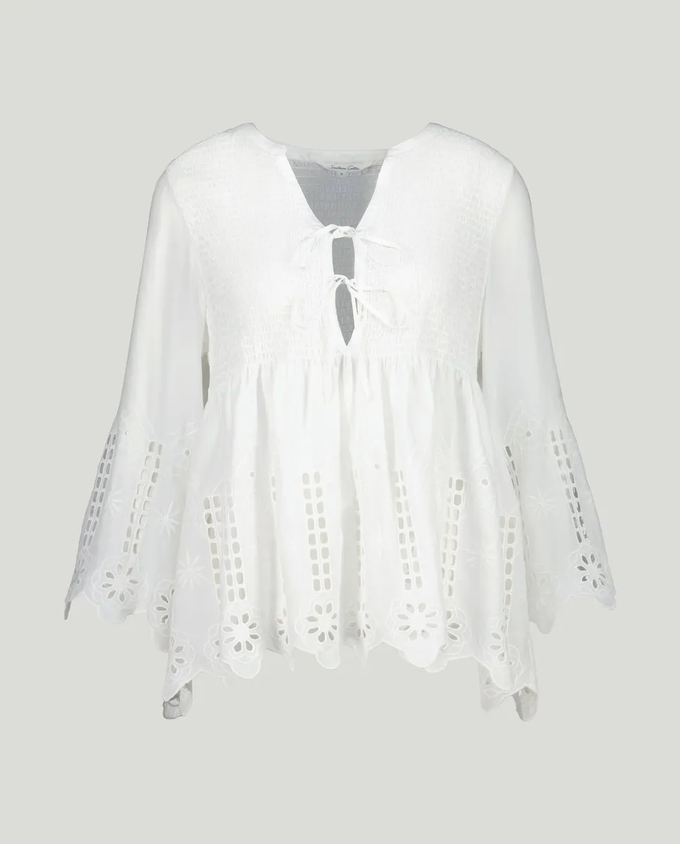 

Блузка из гипюра Southern Cotton, кремово-белый