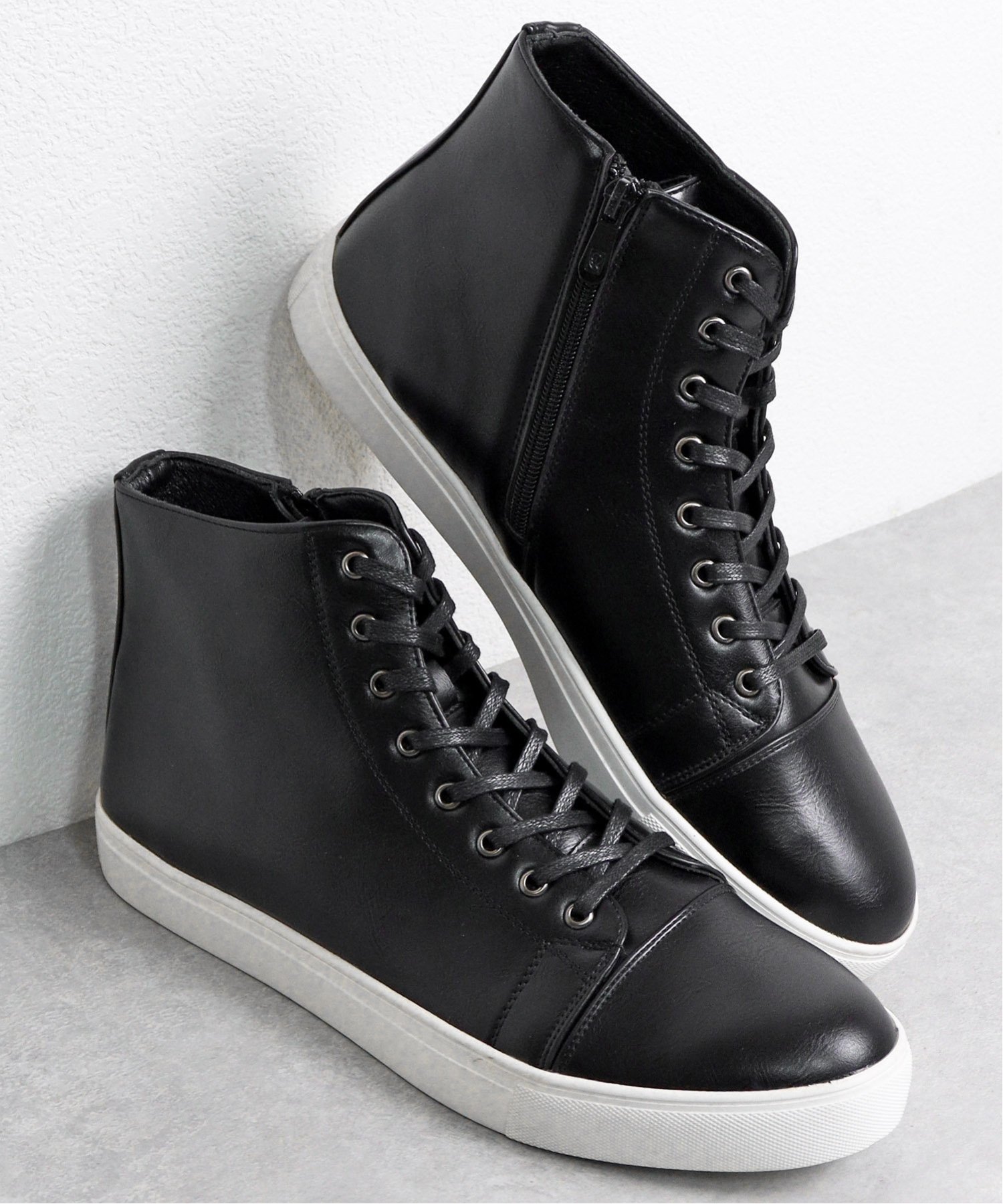 Мужские высокие кроссовки на шнуровке 6336 Dedes, black