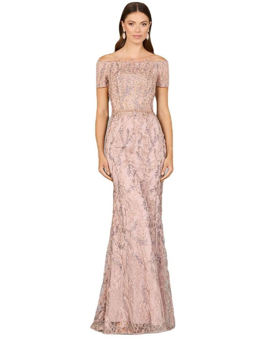 

Женское платье-русалка с открытыми плечами и короткими рукавами Lara, Blush