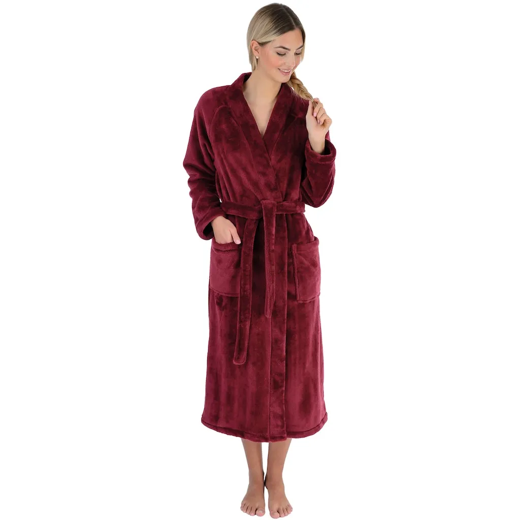 

Женский махровый халат 5000, 1 шт., уютно мягкий Wewo Fashion, бордовый