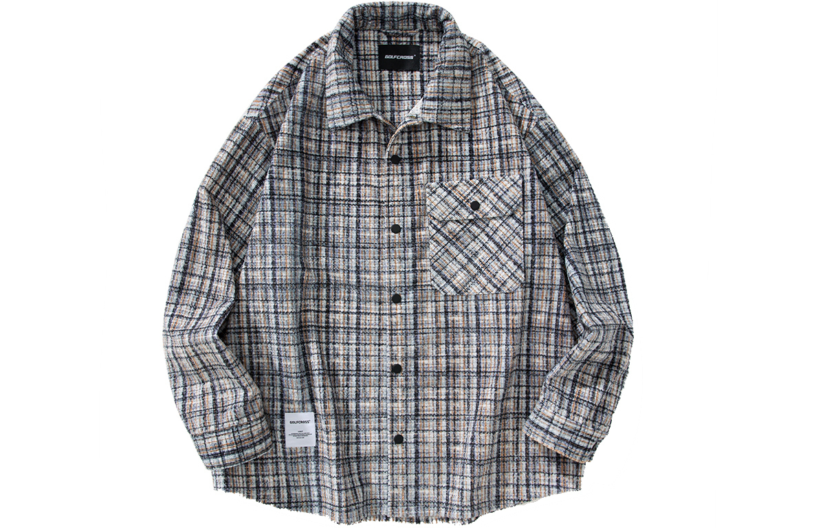 

Футболка унисекс GOLFCROSS, синяя в клетку