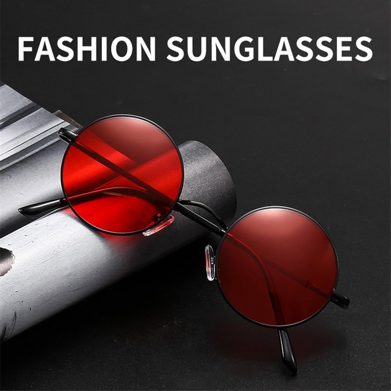 

Солнцезащитные очки с защитой от УФ-излучения UV400 | Круглая металлическая оправа в стиле панк | Для женщин и мужчин, для занятий спортом на открытом воздухе и вождения DSVIGF, Gold Pink