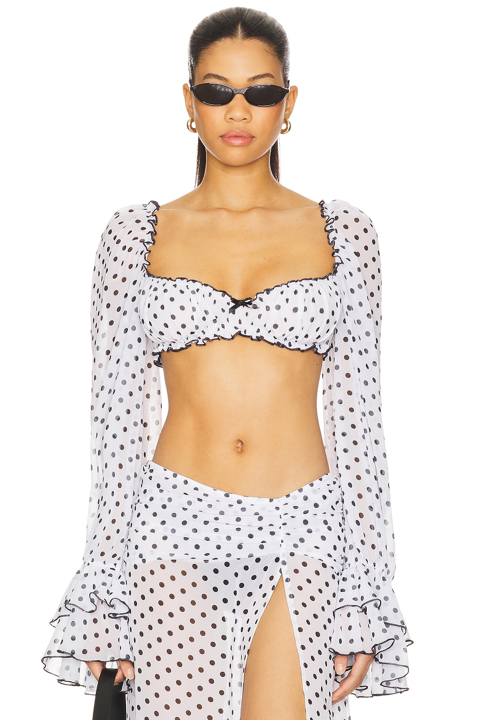 

Рубашка Josie Bananhot, white polka dot