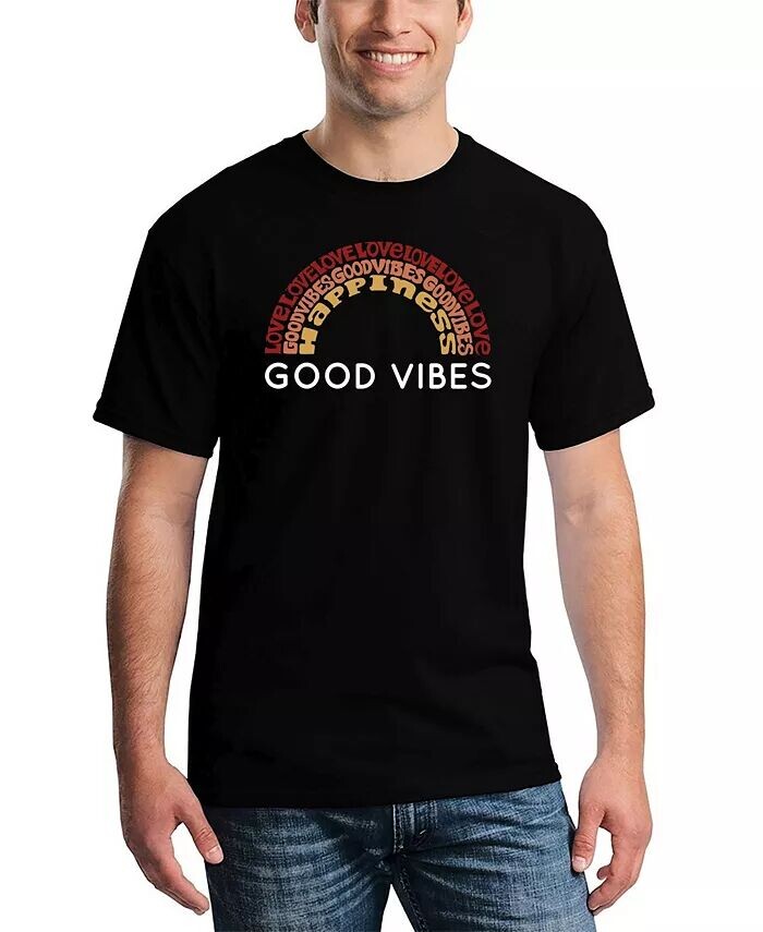

Футболка мужская Good Vibes Word Art LA Pop Art, черный