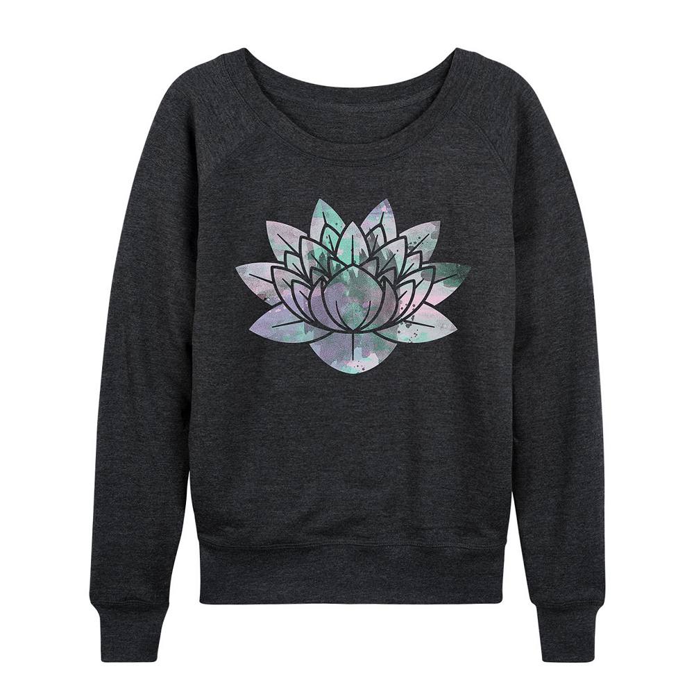 

Женский легкий свитшот из френч терри акварельного цвета Lotus Licensed Character, цвет Heather Charcoal