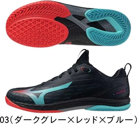 Кроссовки для настольного тенниса «Wave Drive NEO 4» от Mizuno, 03 (Dark Gray X Red X Blue) — фото 2