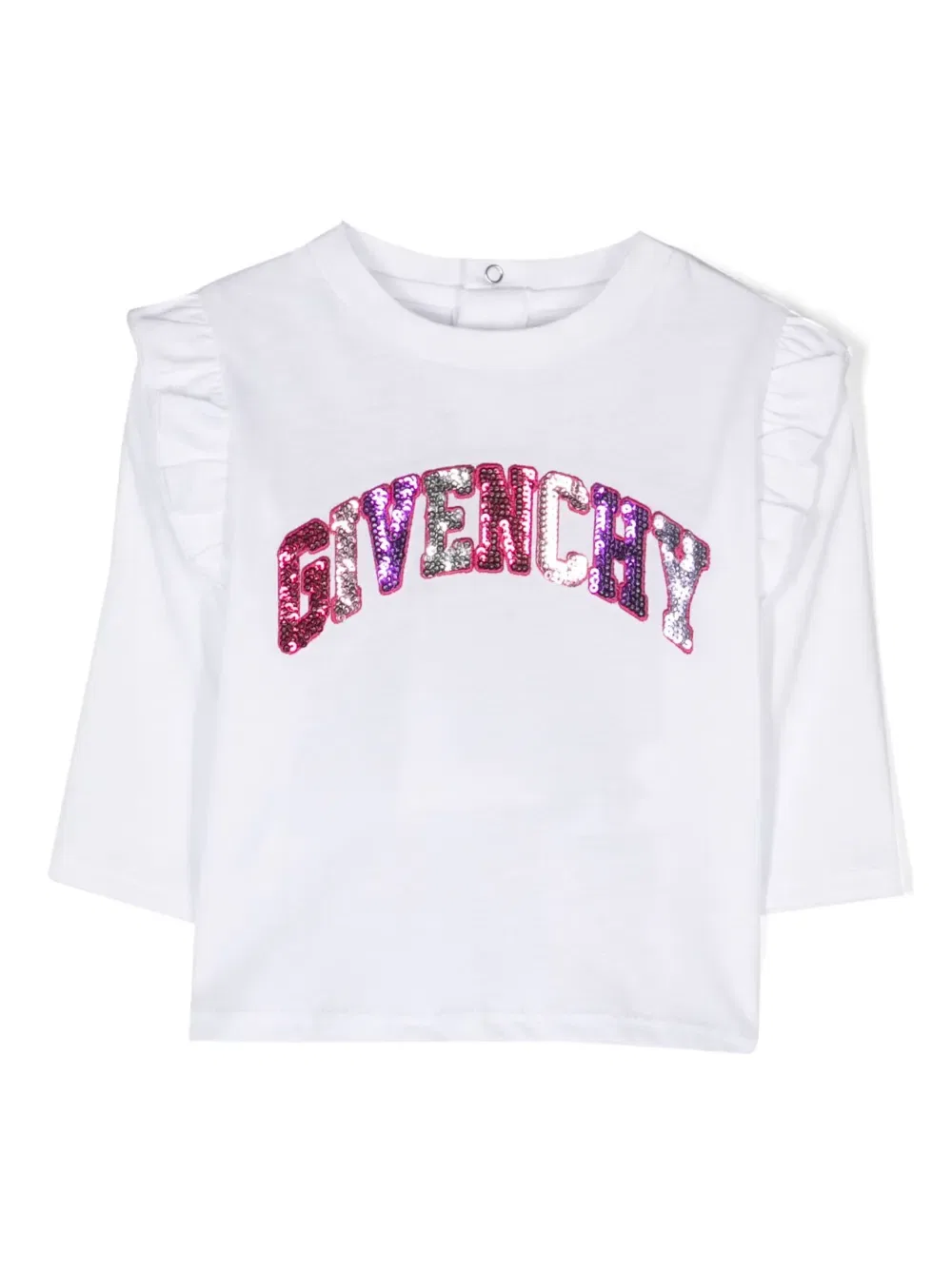 Футболка с логотипом, украшенная пайетками Givenchy Kids, белый