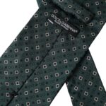 Зеленый шелковый мужской галстук с фирменным логотипом, регулируемый Dolce & Gabbana — фото 3