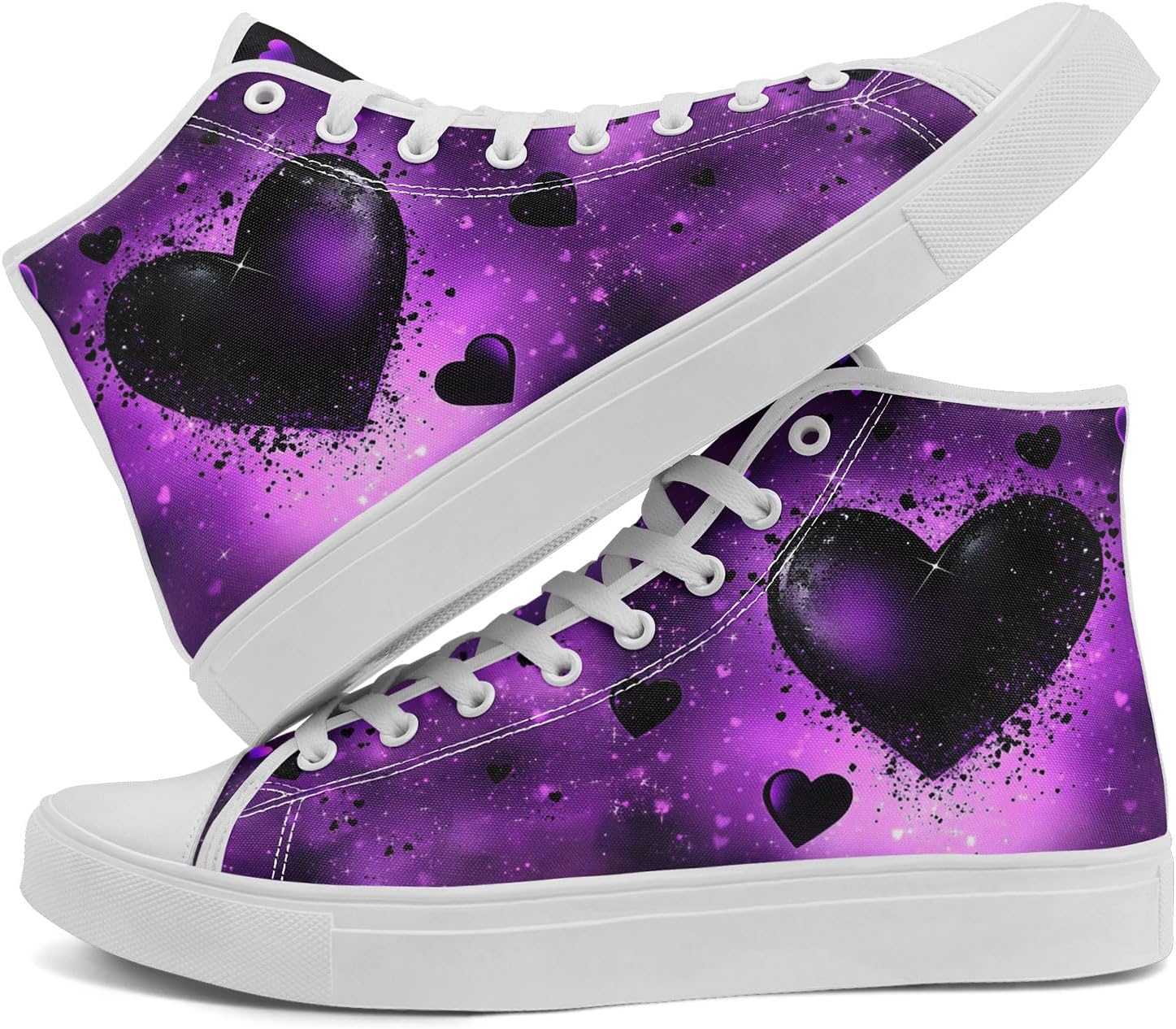 

Романтические высокие кеды на ткани для женщин и мужчин, стильная повседневная обувь ко Дню святого Валентина, унисекс, подарок для пар Awsole, белый/черный/фиолетовый/светло-фиолетовый