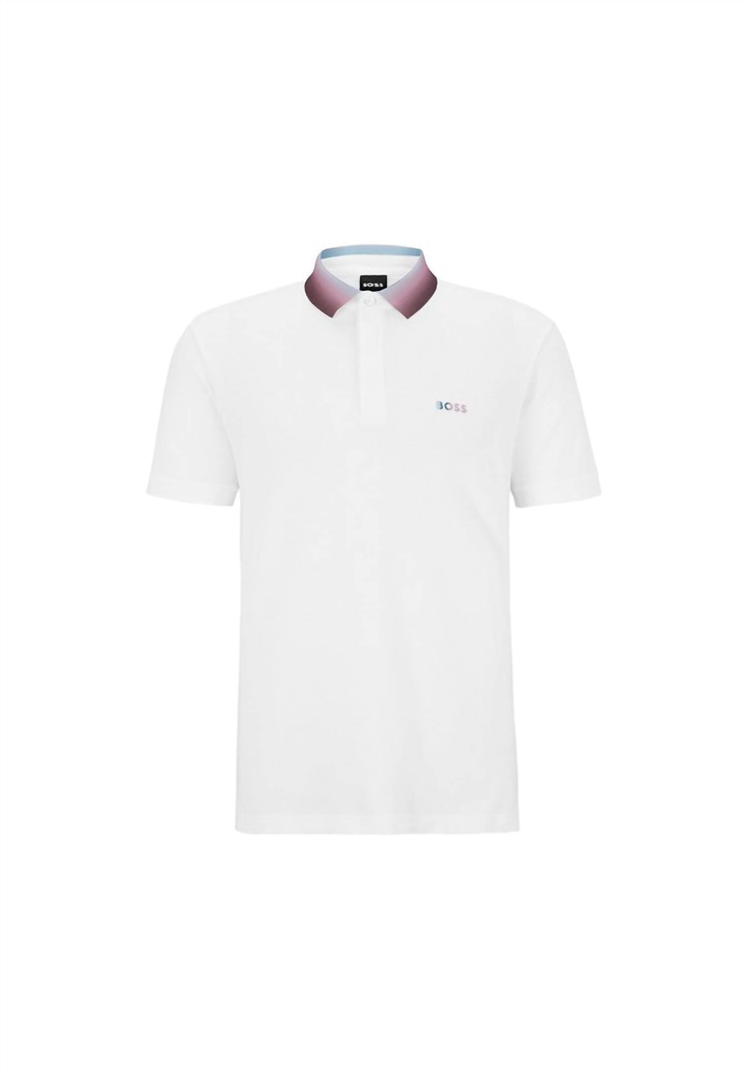 

Мужская рубашка-поло Prout 36 Pique Stretch Cotton с коротким рукавом белого цвета Hugo Boss
