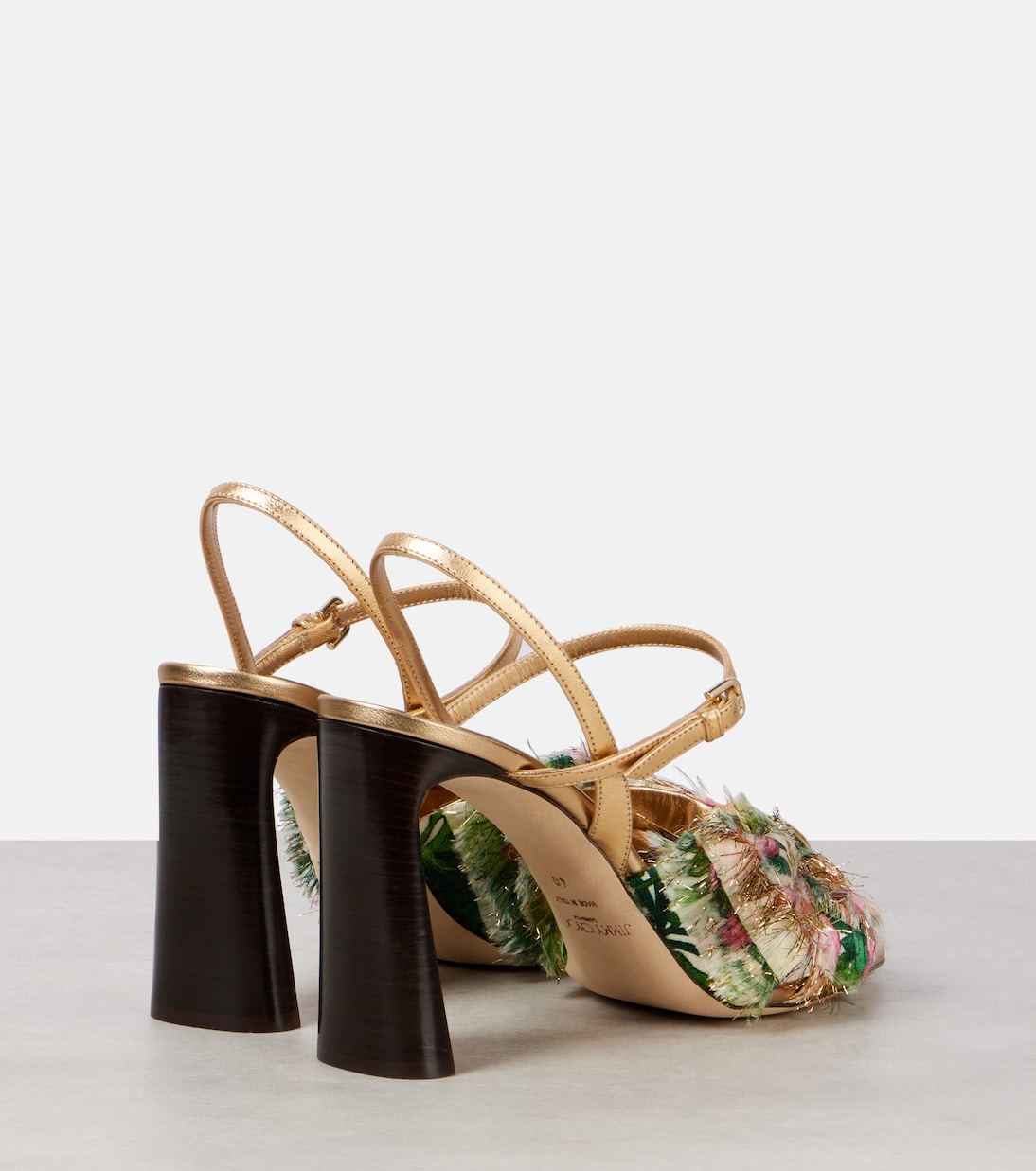 Сандалии Annika 95 из металлизированной кожи Jimmy Choo, Tropical Orchid Mix — фото 2