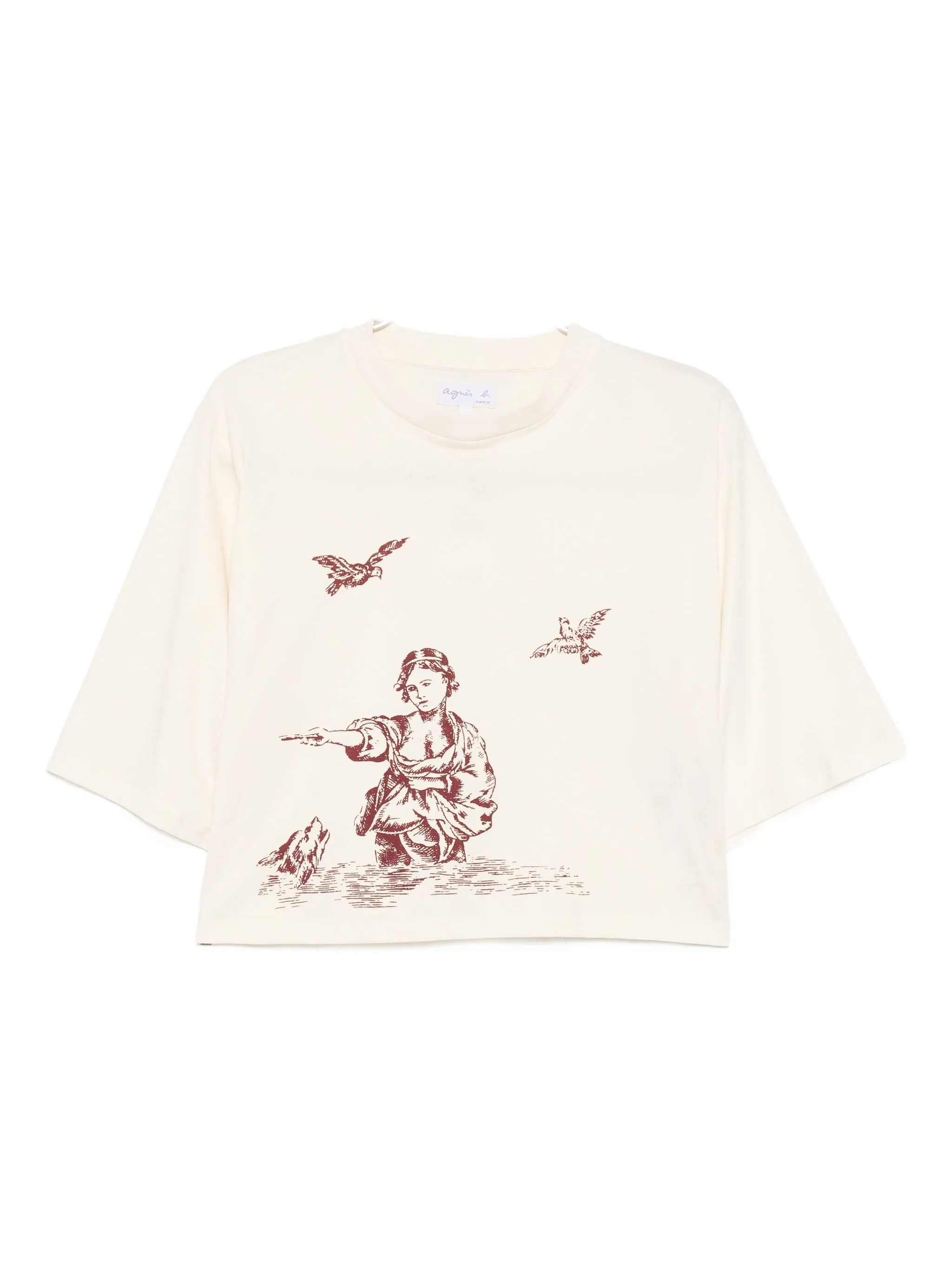 

Футболка с графичным принтом Agnès B., нейтральный