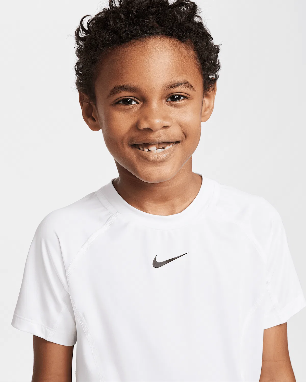 Little Kids' Dri-FIT Short-Sleeve Top Nike Pro, White — фото 3