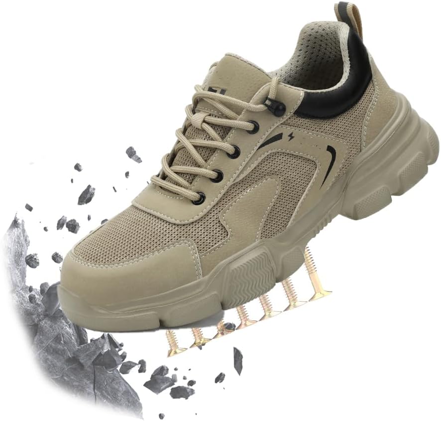 

Мужские ботинки со стальным носком, женские рабочие ботинки с защитой от проколов, удобные защитные кроссовки для тенниса, неразрушимая мужская защитная обувь для промышленного строительства Generic, Style-f 10.5-11women /9.5-10 Men