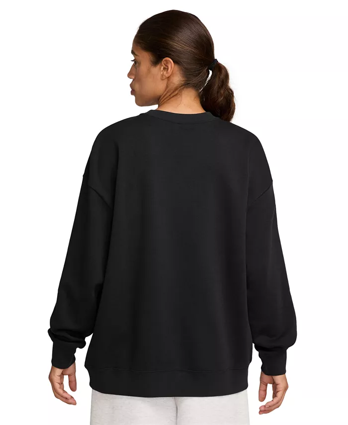 Спортивная одежда для женщин: свободный худи Club Fleece с круглым вырезом Nike, черный — фото 3