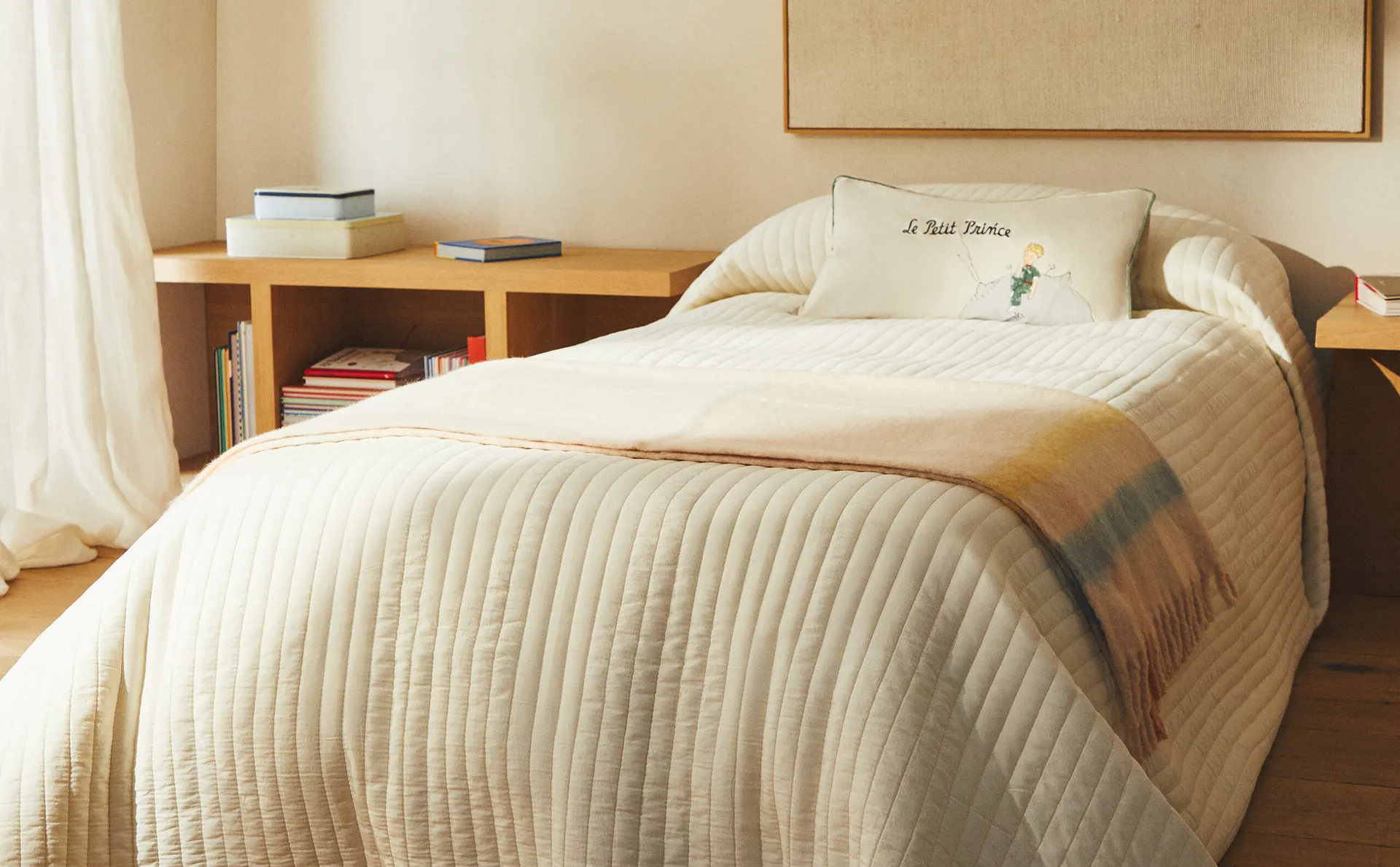 

Детское полосатое одеяло Zara Home, экрю