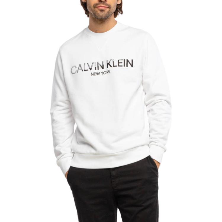 

Calvin Klein Свитшот мужской белый с круглым вырезом Moderate