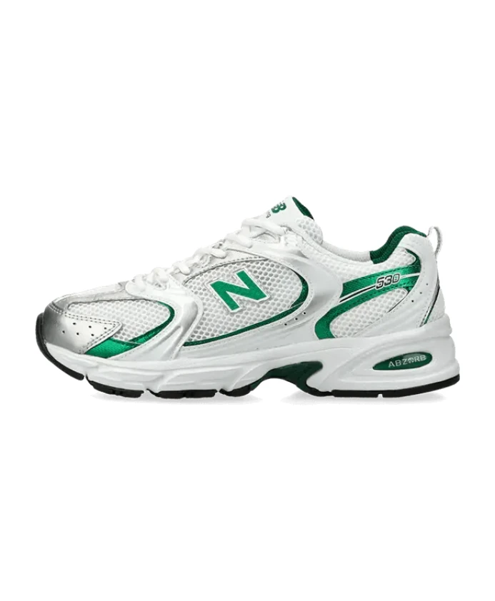 

Белые зеленые кроссовки Nightwatch New Balance, серый