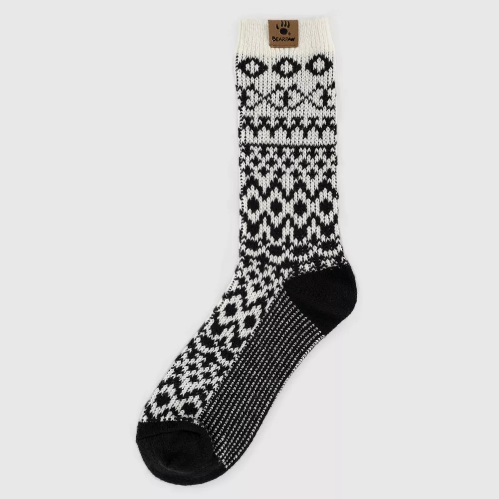 

Женские носки Bearpaw Fair Isle Pucker Textured Crew Bear Paw, цвет Black