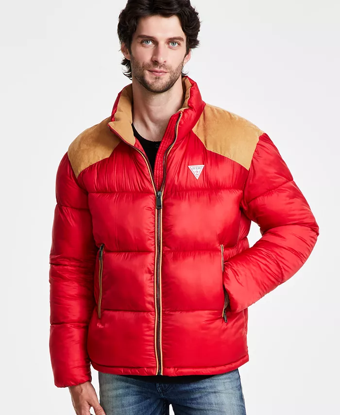 

Мужская утепленная куртка Larry Fabric Block Puffer GUESS, розовый