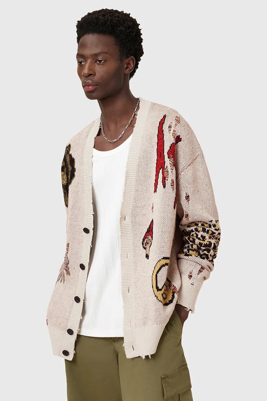 

Шерстяной кардиган AllSaints JAY, бежевый