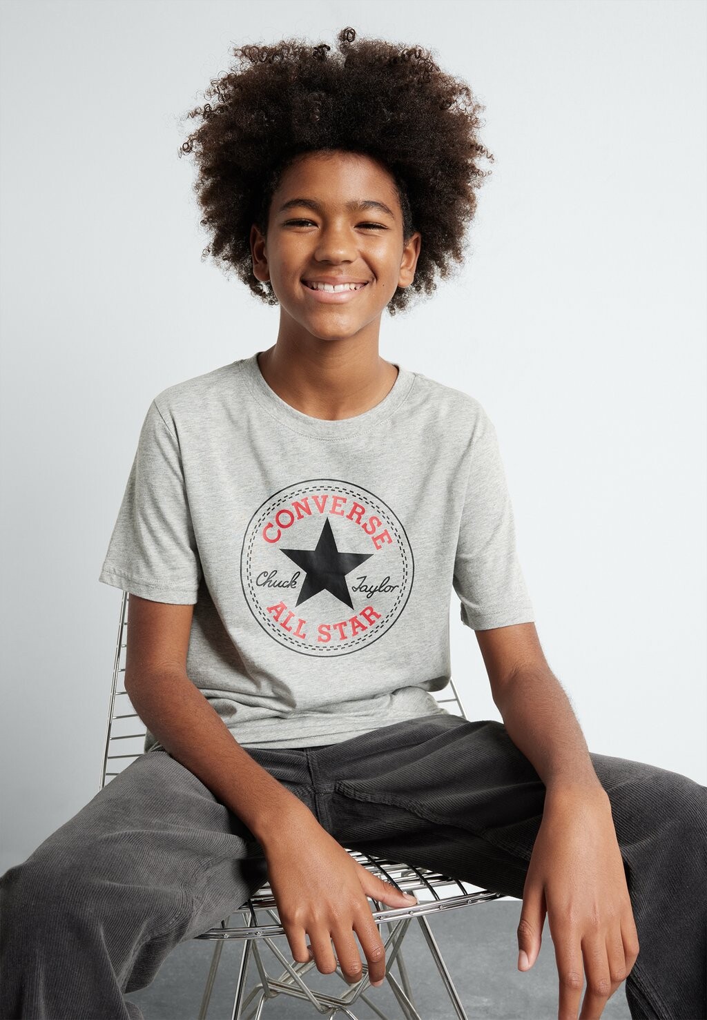 

Футболка с принтом Core Chuck Patch Tee Converse, цвет dark grey heather