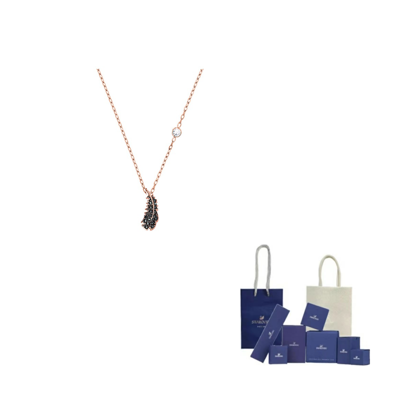 

Swarovski Капризное ожерелье с искусственными кристаллами и камнями для женщин с розовым золотым покрытием