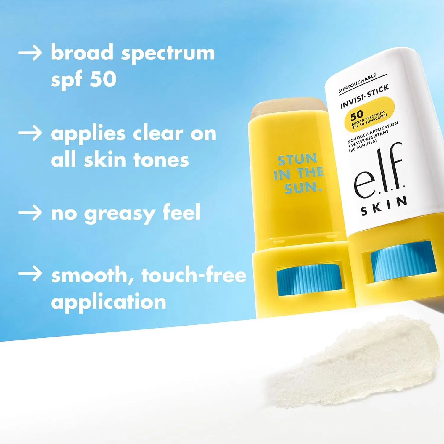 Солнцезащитный стик e.l.f. SPF 50 прозрачный 17.86 г — фото 3