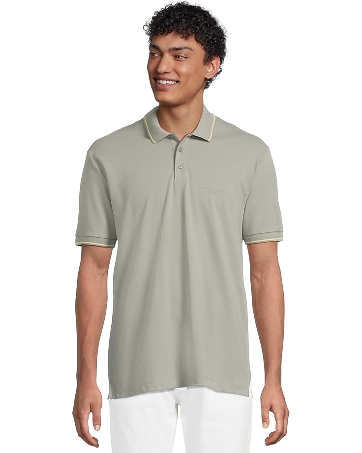

Рубашка поло Armani Exchange Cotton Piquet Tipped Polo, цвет Neutral Gray