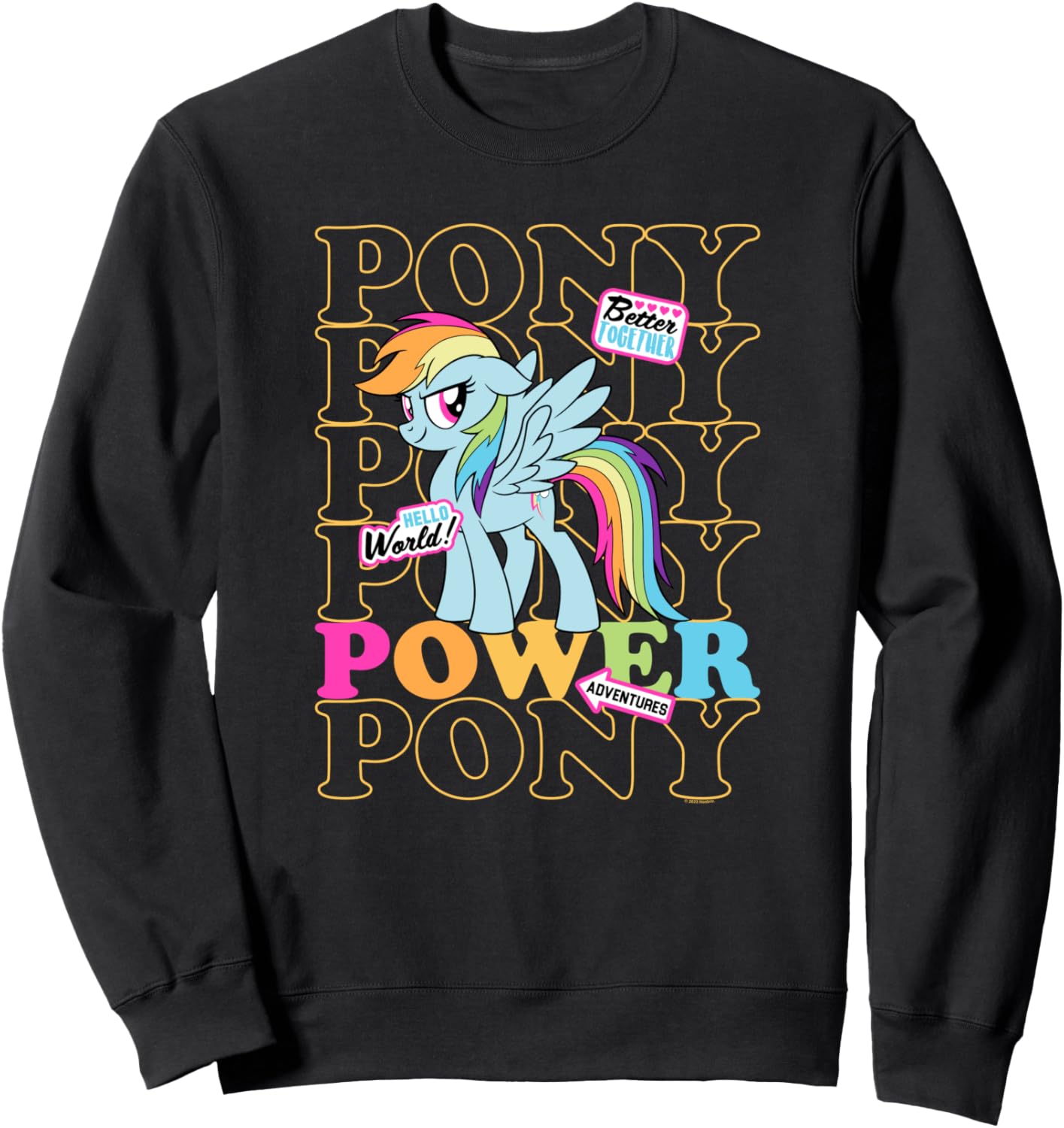 

Толстовка с надписью My Little Pony: Friendship Is Magic Rainbow Pony Power, черный