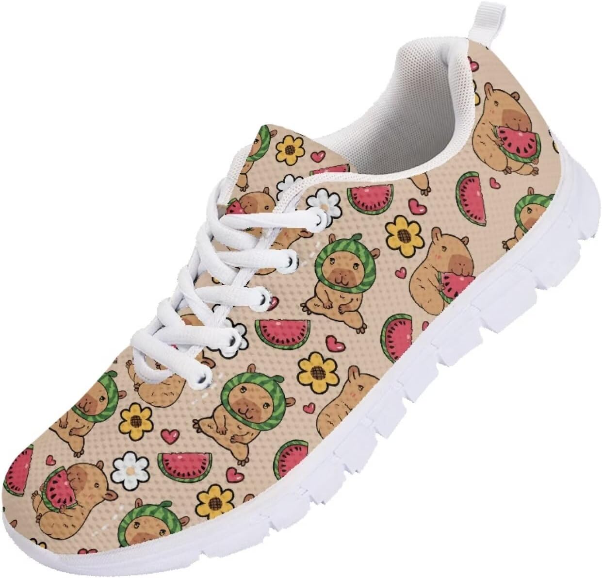 

Мужские кроссовки Funnydude Funny Print для осенних прогулок, удобные с дышащей сеткой, Capybara