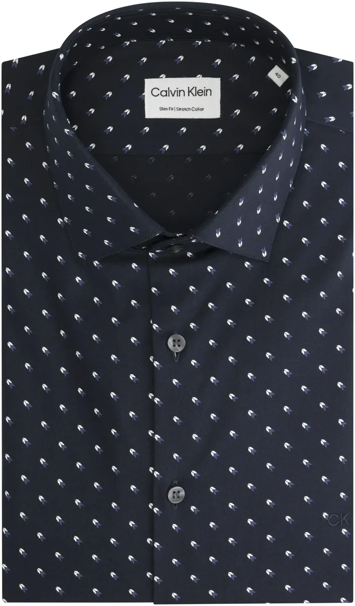 

Рубашка с длинными рукавами Calvin Klein "STRETCH COLLAR PRINT SLIM SHIRT", цвет Night Sky