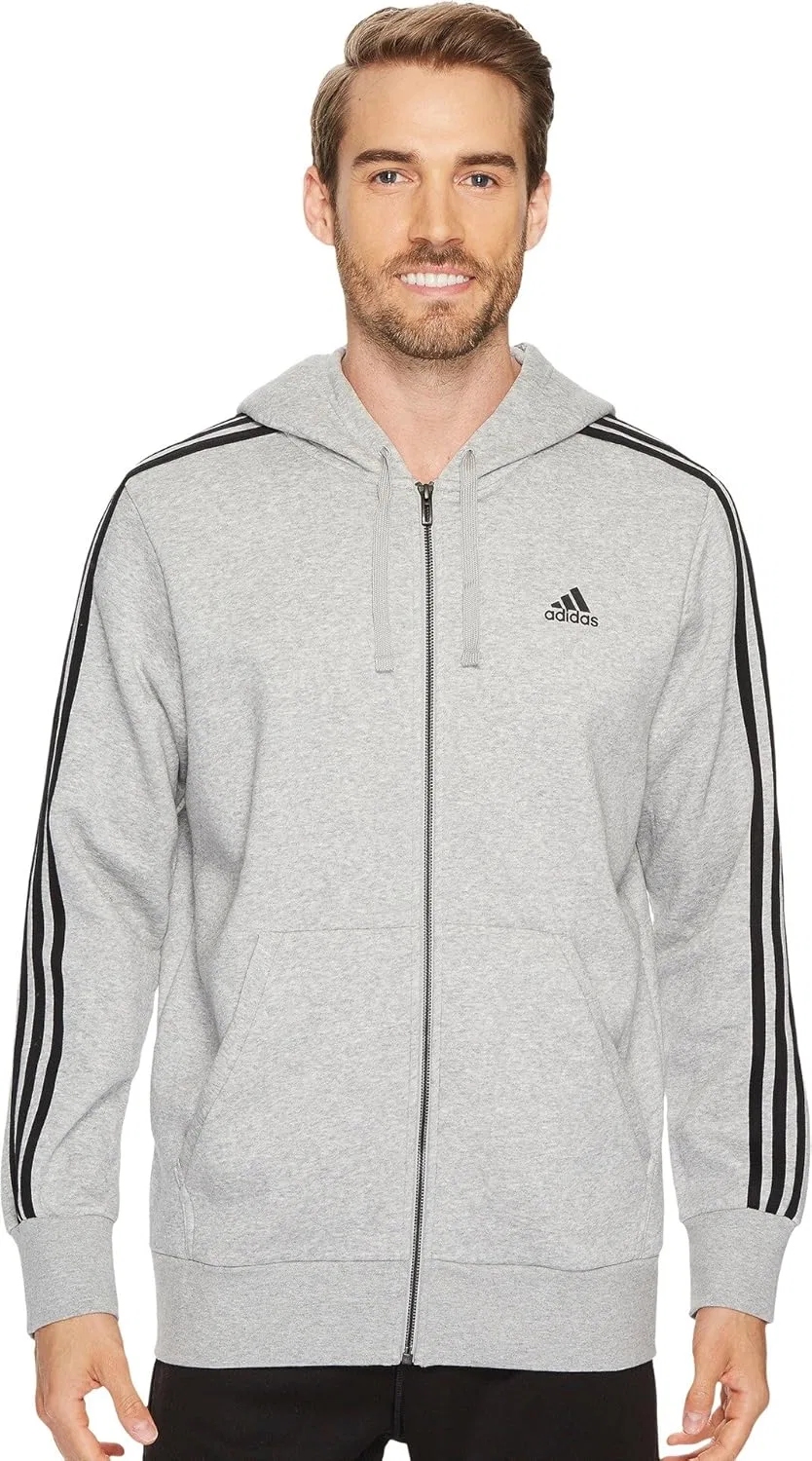 Мужская флисовая толстовка adidas Essentials с тремя полосками и застежкой-молнией