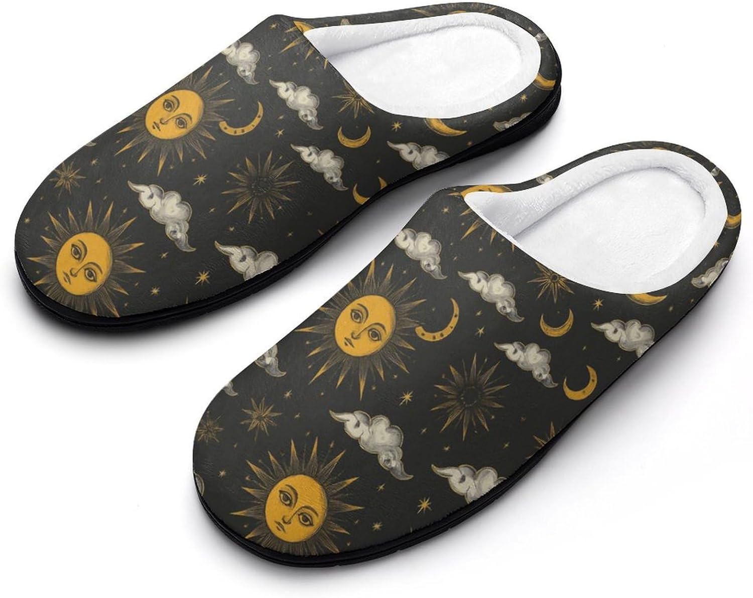 

Мужские хлопковые домашние тапочки KKdskkds Sun, Moon, Star and Cloud, противоскользящие, уютные, теплые и дышащие