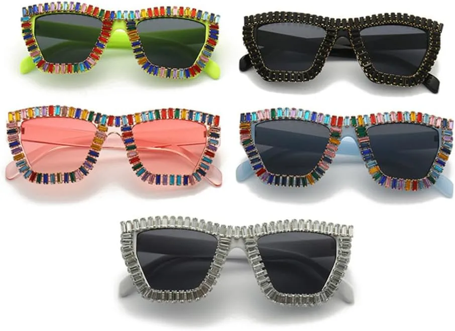 

Солнцезащитные очки со стразами для женщин, хрустальные солнцезащитные очки с бриллиантами, женские очки с защитой от ультрафиолета UV400 LANGSER, C5 White-black