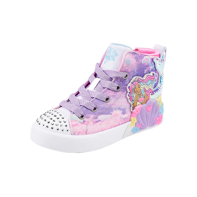 Skechers Kids Скользоустойчивые легкие амортизирующие кроссовки Mid top для скейтбординга Kids' Lavender/Multicolor Kids' — фото 2