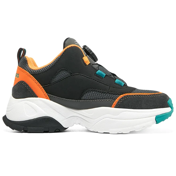 Skechers Низкие детские кроссовки черные темно-серые для подростков — фото 3