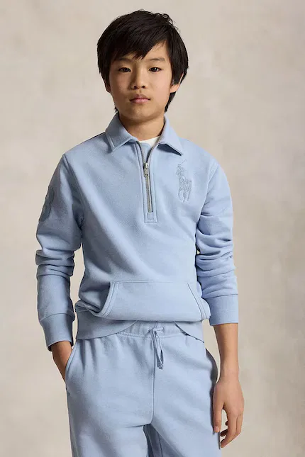 Худи детское с короткой молнией Polo Ralph Lauren, синий