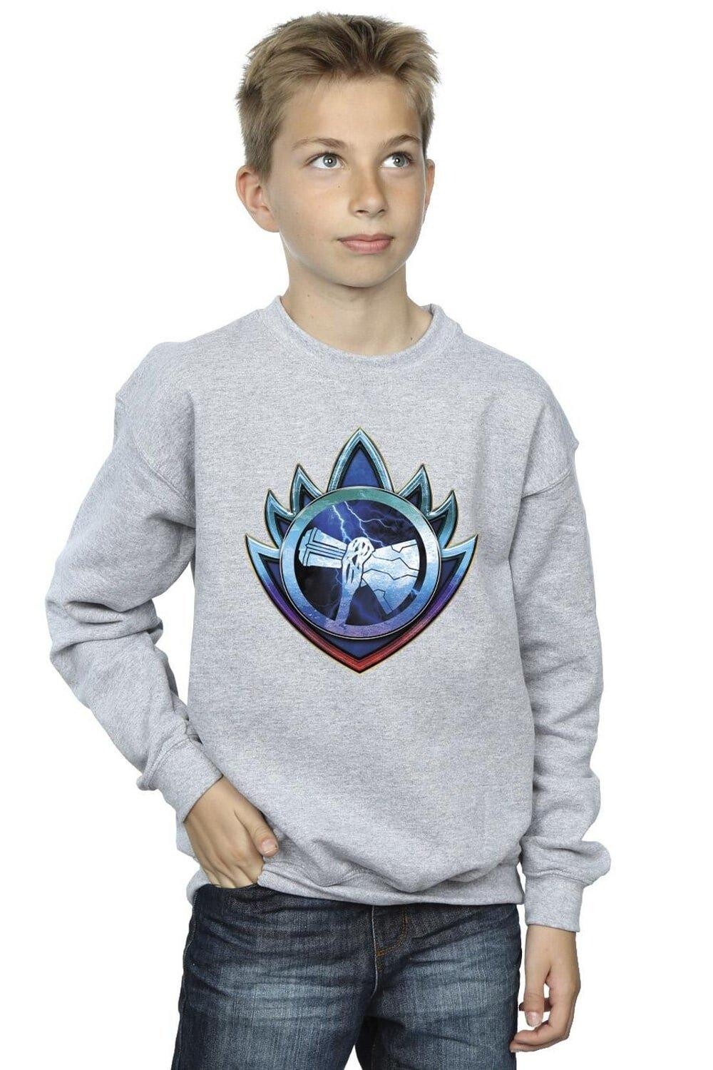 

Толстовка с гербом Thor Love And Thunder Stormbreaker Marvel, серый