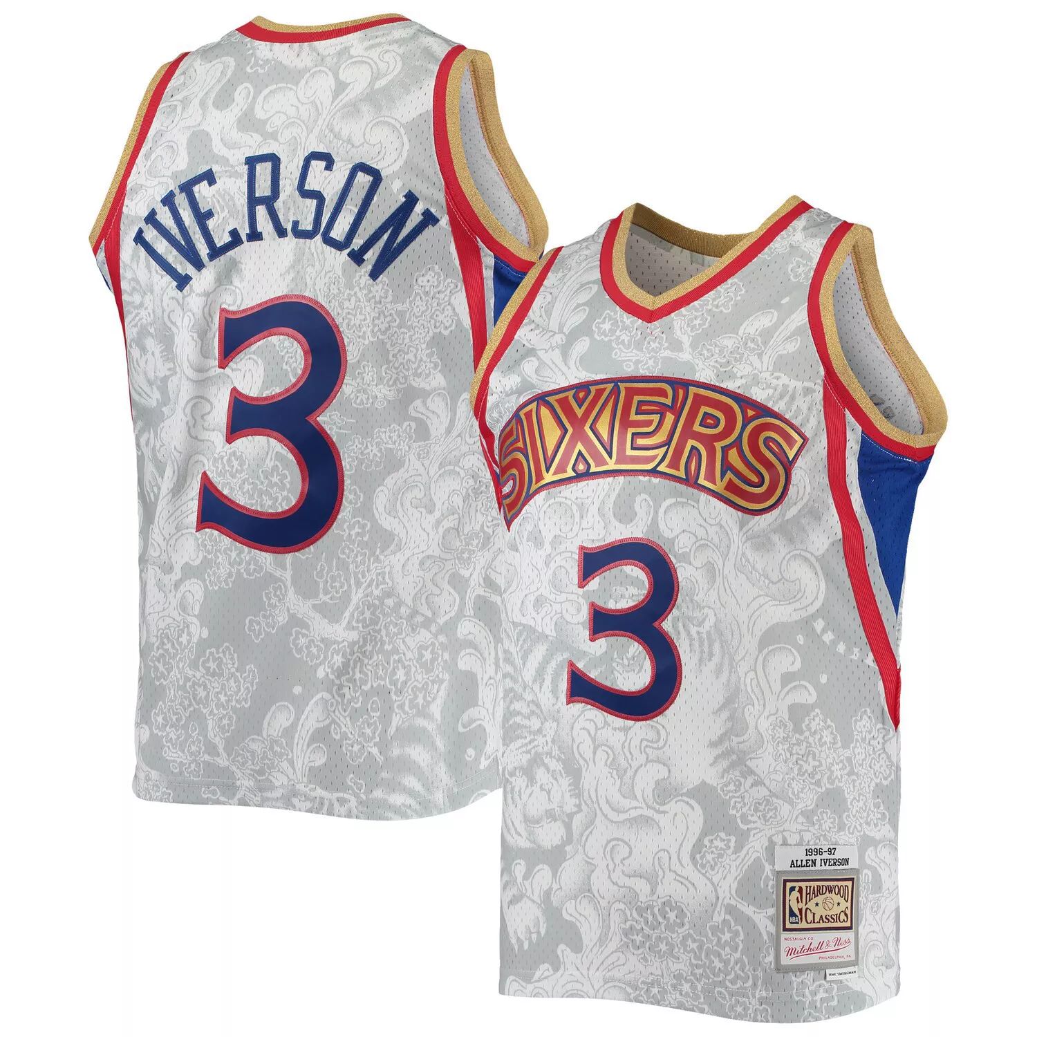 

Мужская белая майка Mitchell & Ness Allen Iverson Philadelphia 76ers Hardwood Classics 1996-97 Lunar New Year Swingman, Белый, Мужская белая майка Mitchell & Ness Allen Iverson Philadelphia 76ers Hardwood Classics 1996-97 Lunar New Year Swingman