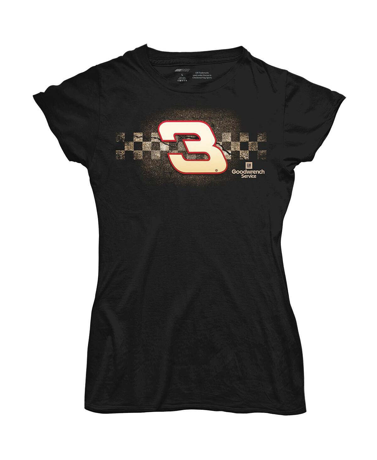 

Черная женская футболка Richard Childress Racing Goodwrench Checkered Flag Sports, черный