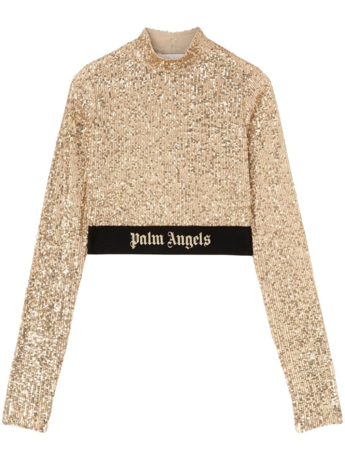 

Palm Angels топ с длинными рукавами и пайетками, золотистый