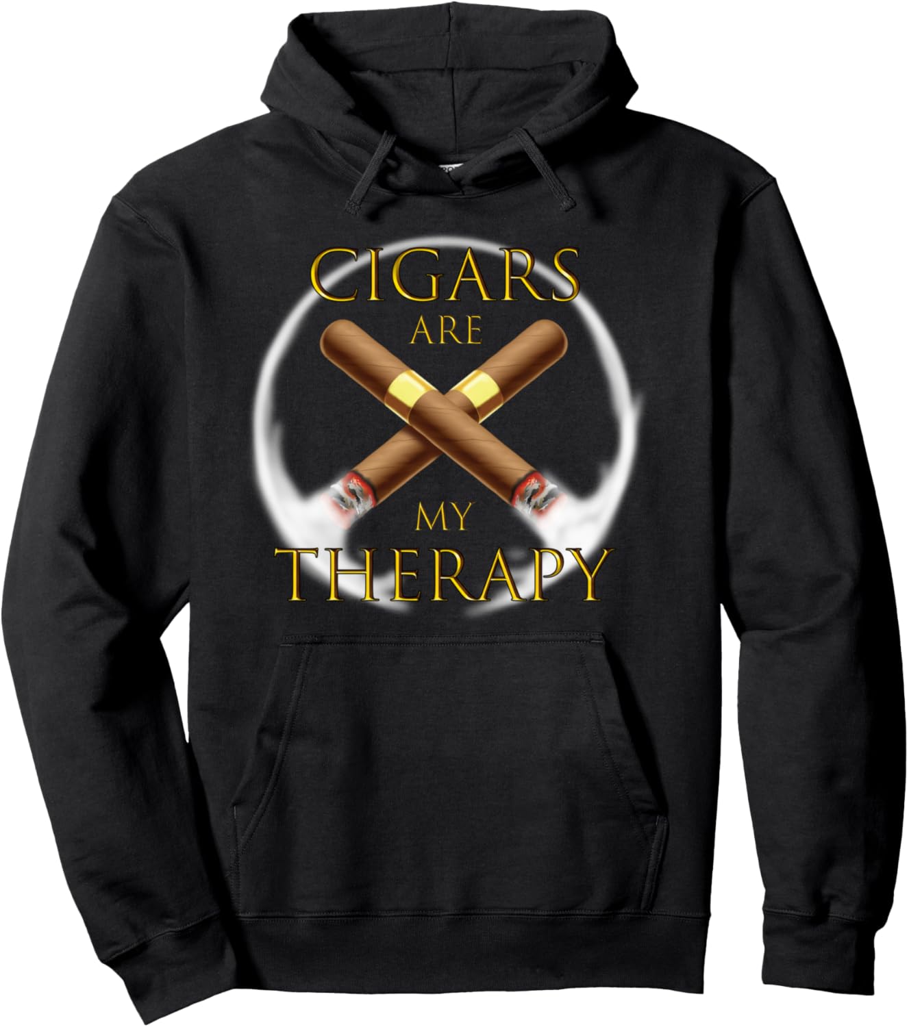 

Забавная толстовка с надписью «Сигара - моя терапия» для курильщиков и любителей табака, черная Ingenius Cigar Lover Tobacco Smoker Gift