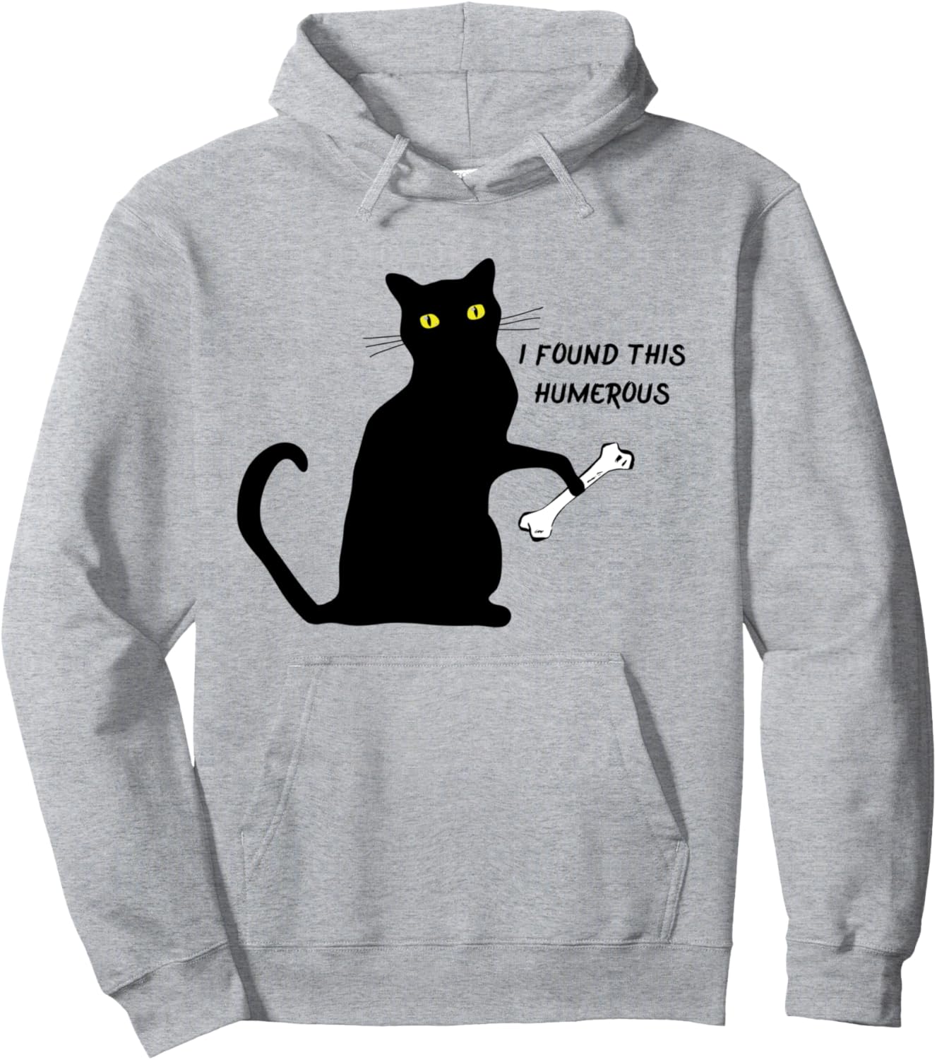 

Забавная толстовка с котом «Я нашел эту забавную кошку» - юмористическая игра слов. Худи Found This Humerus Cats Cat Pun, серый
