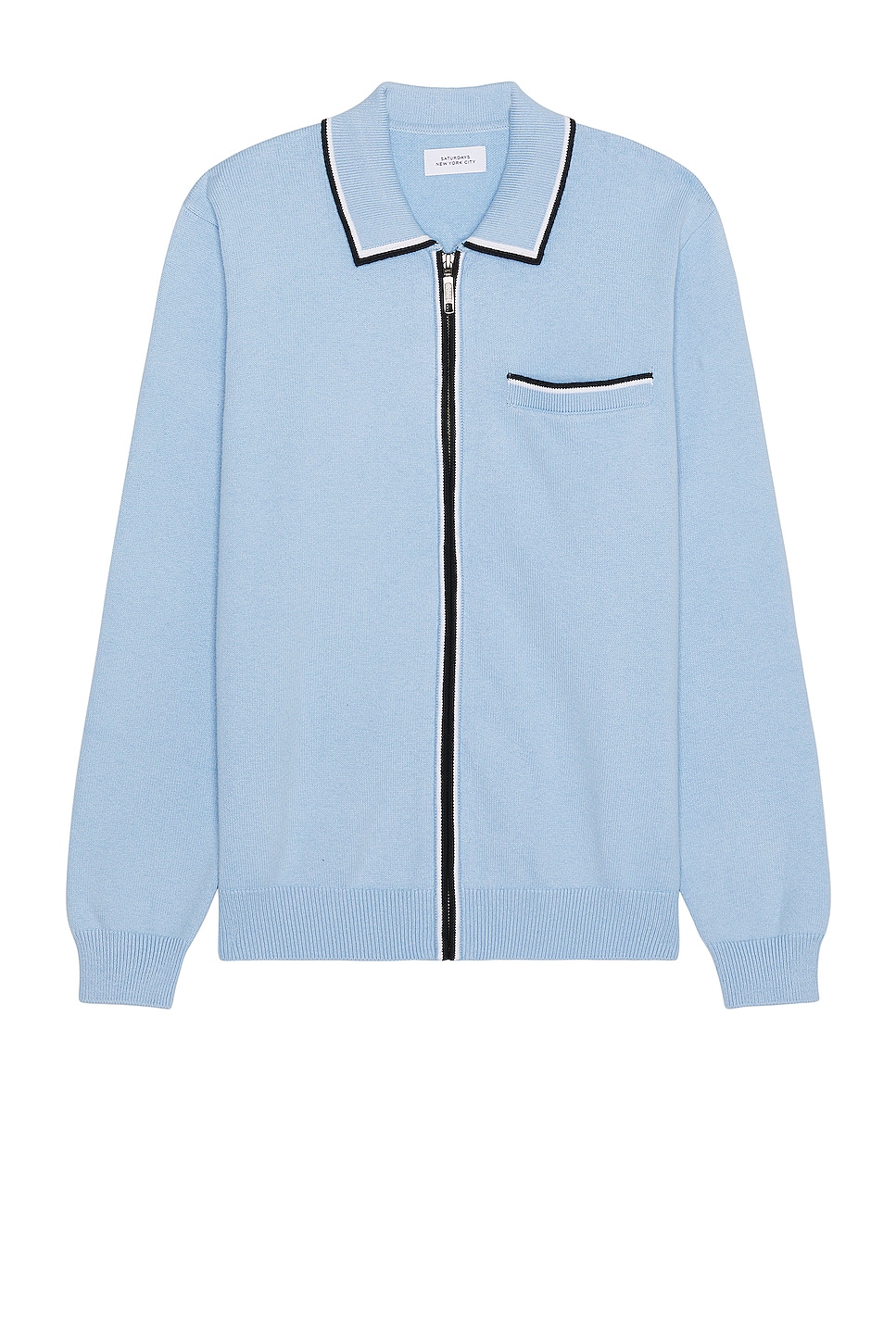 

Поло Saturdays Nyc Saji Zip Sweater, цвет Forever Blue