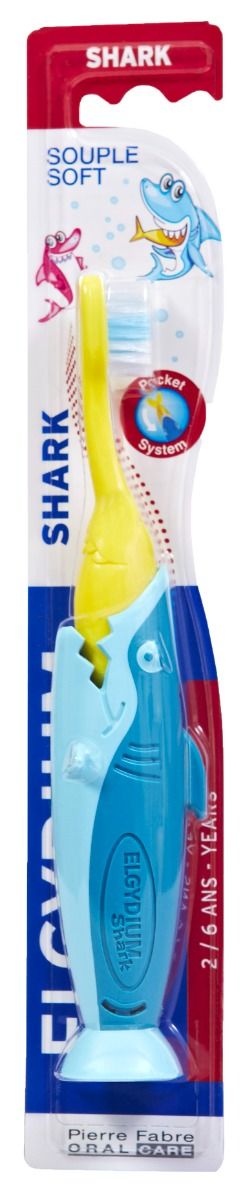 

Elgydium Pocket Kids Shark детская зубная щетка, 1 шт.